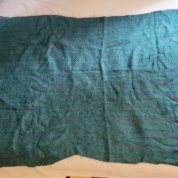 Vintage Churchill Weavers Handwoven Wool Turquoise, Purple Throw - Picture 3 of 6